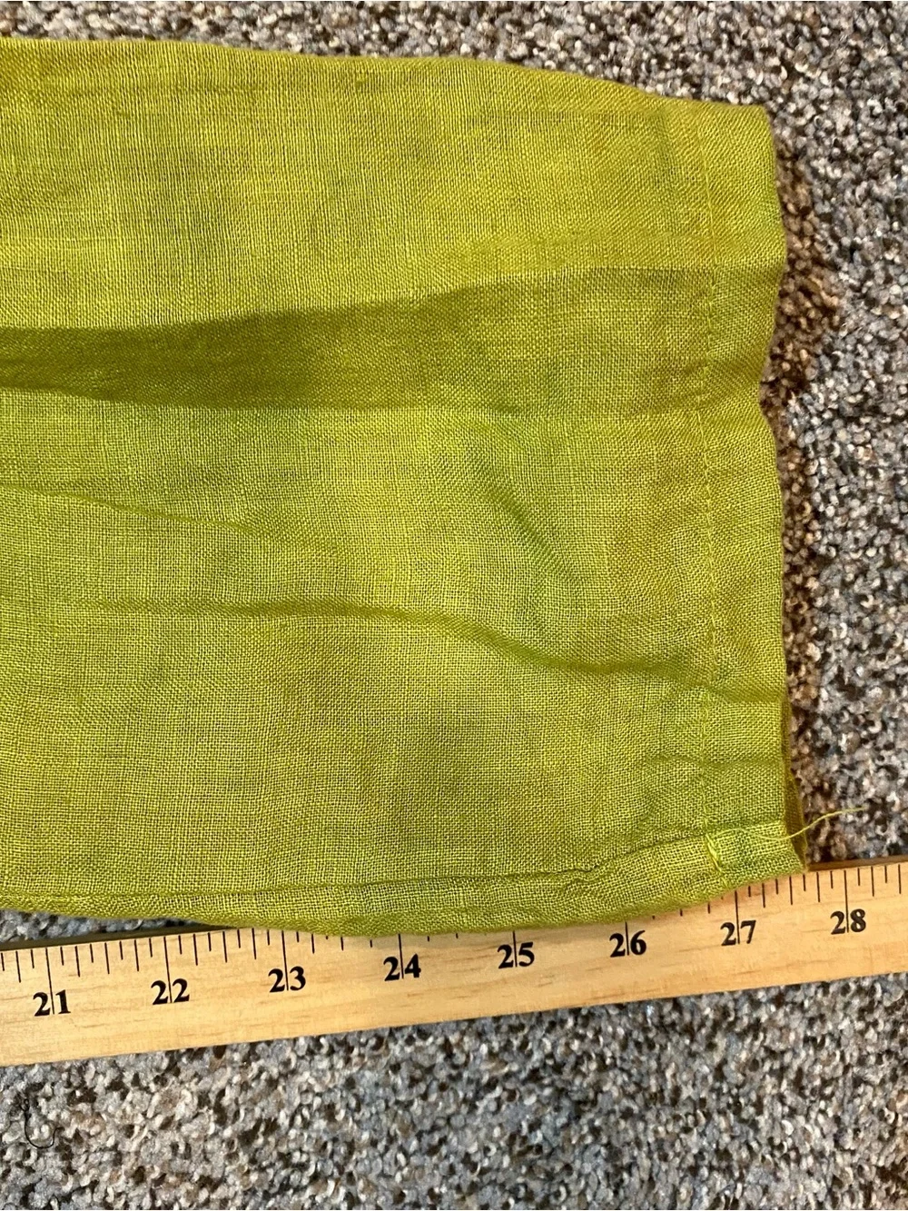 Lime Green 100% Linen Tunic & Pants Set Made in Italy Asymmetric Wide-Leg Boho